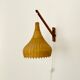 Danish Teak and Wicker Wall Lamp