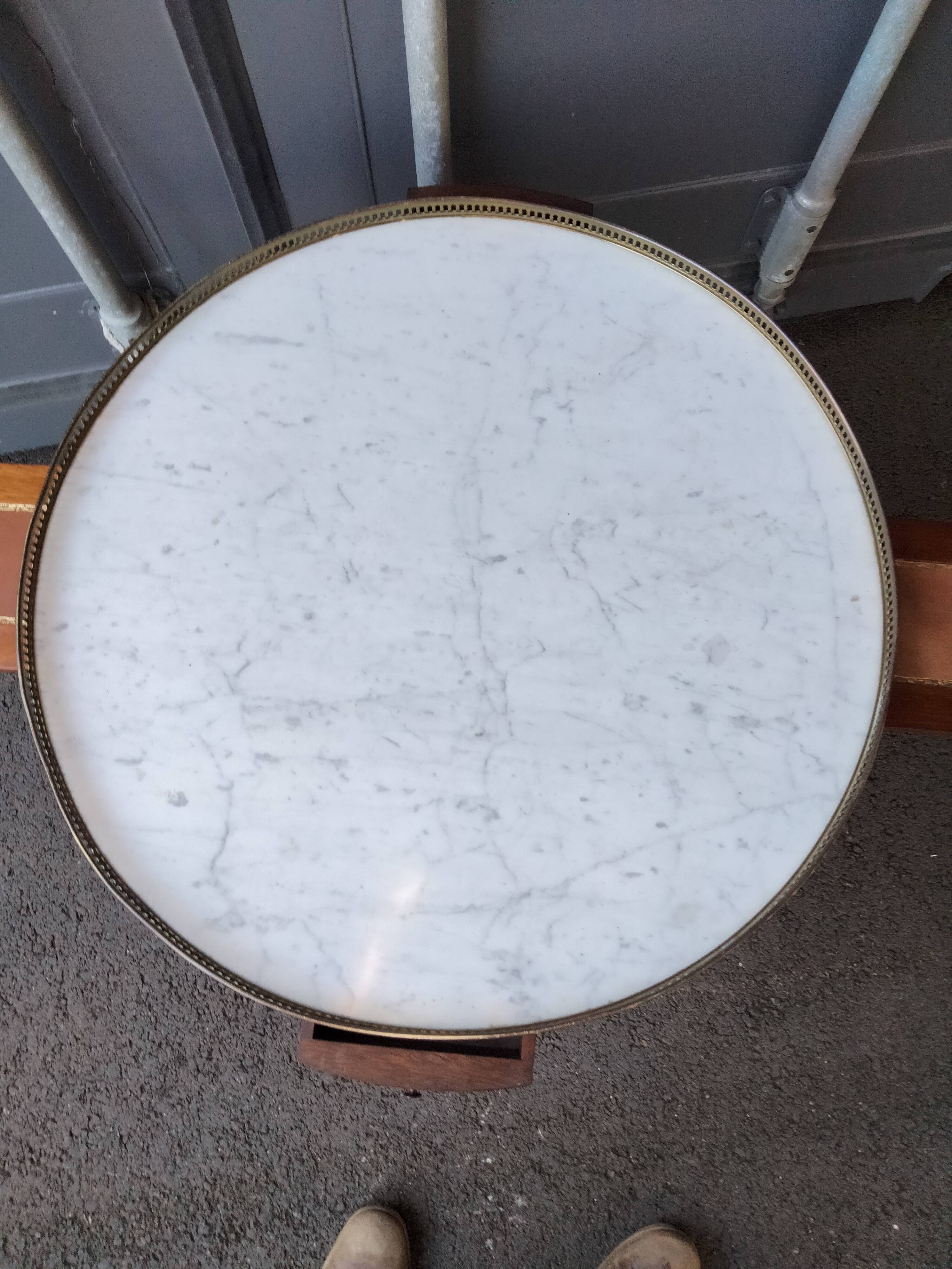 Coffee table hot water bottle old marble top Louis xvi style