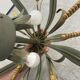 Wheat spike ceiling light in painted metal, 50s style.