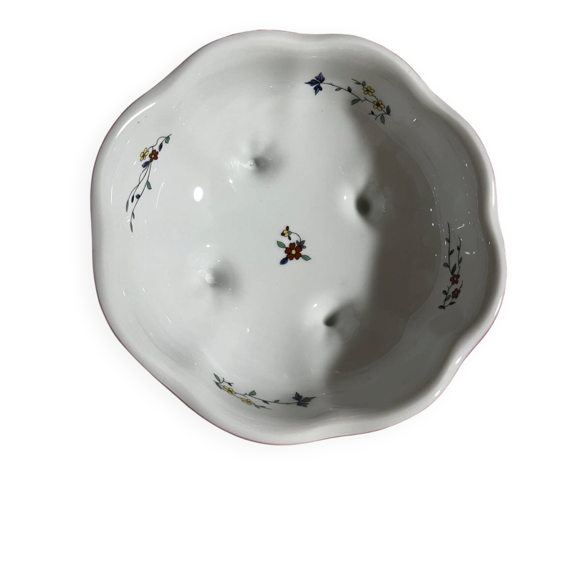 Coupe saladierm porcelaine de chantilly peinte à la main