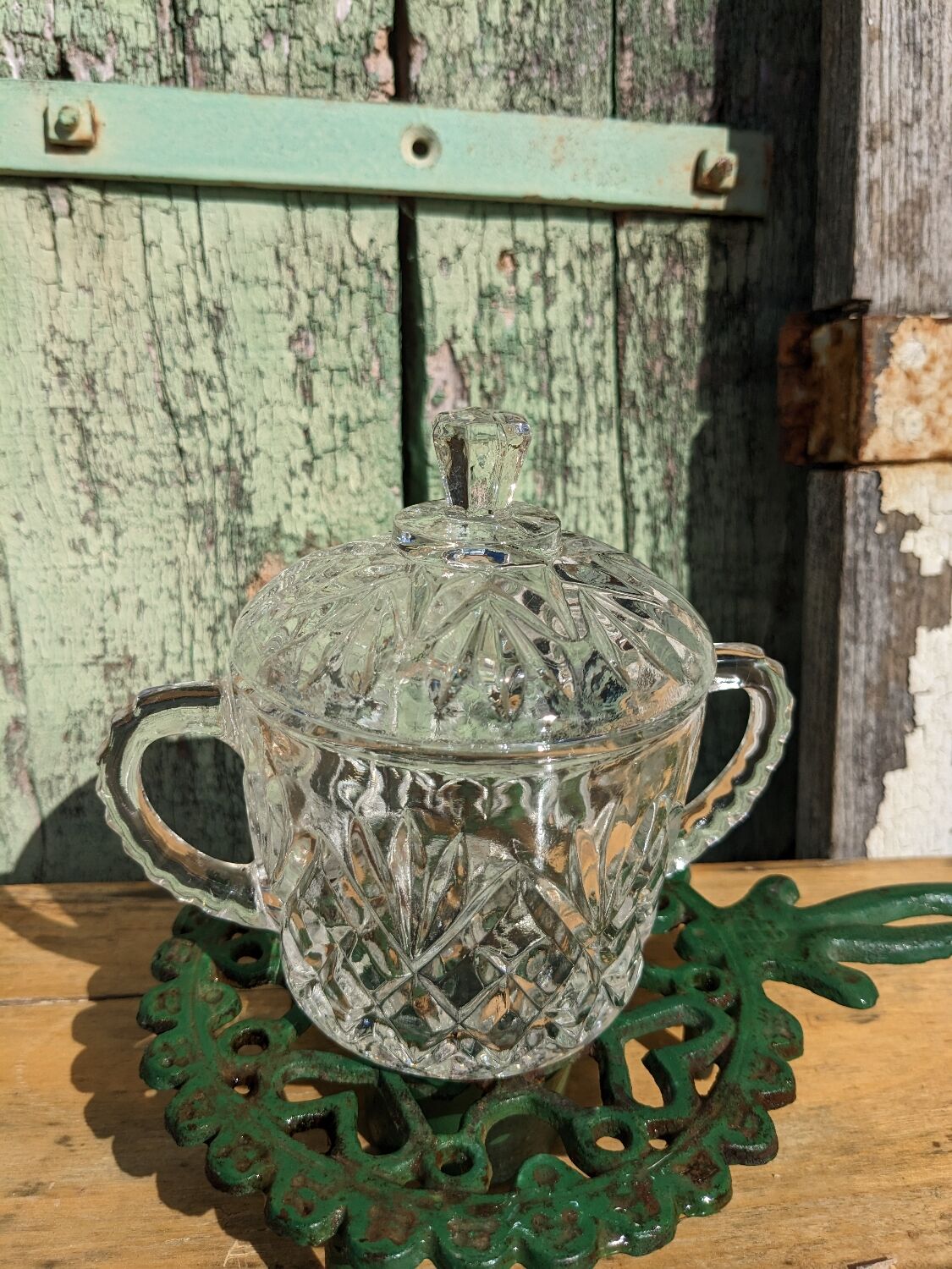 Sucrier en verre vintage