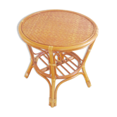 Table appoint ronde en rotin