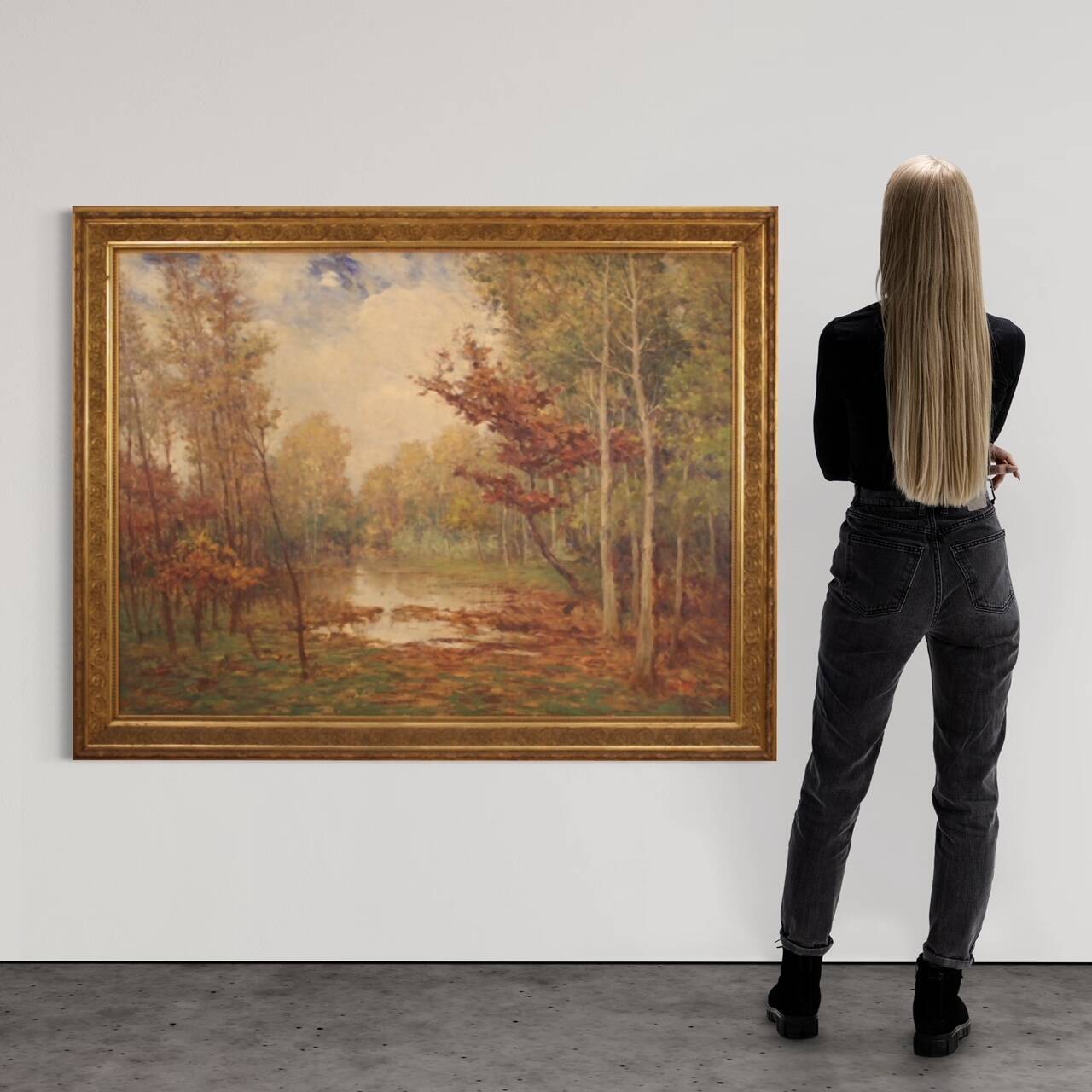 Italian painting landscape signed and dated