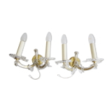 Wall lamps set made of crystal glass