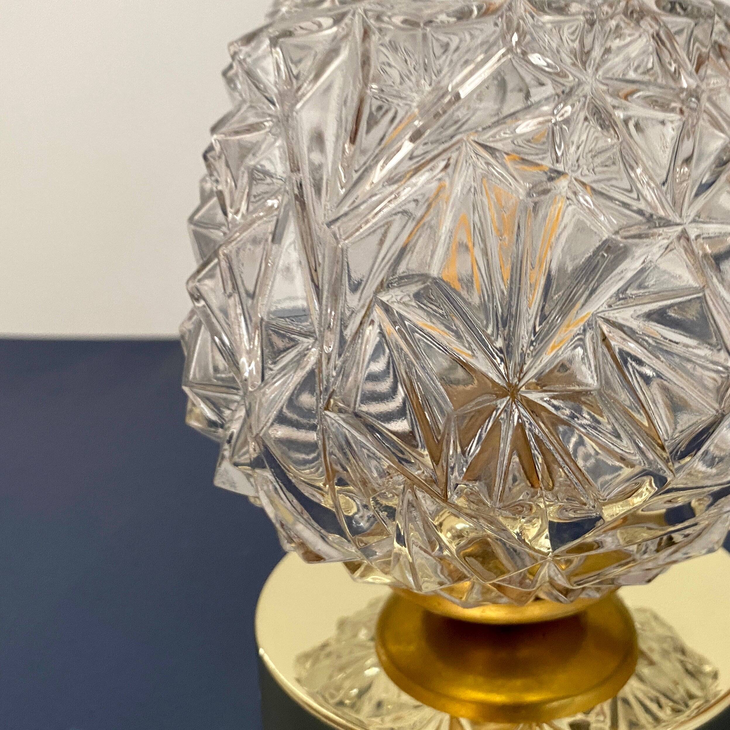 Vintage globe wall / ceiling light in molded glass