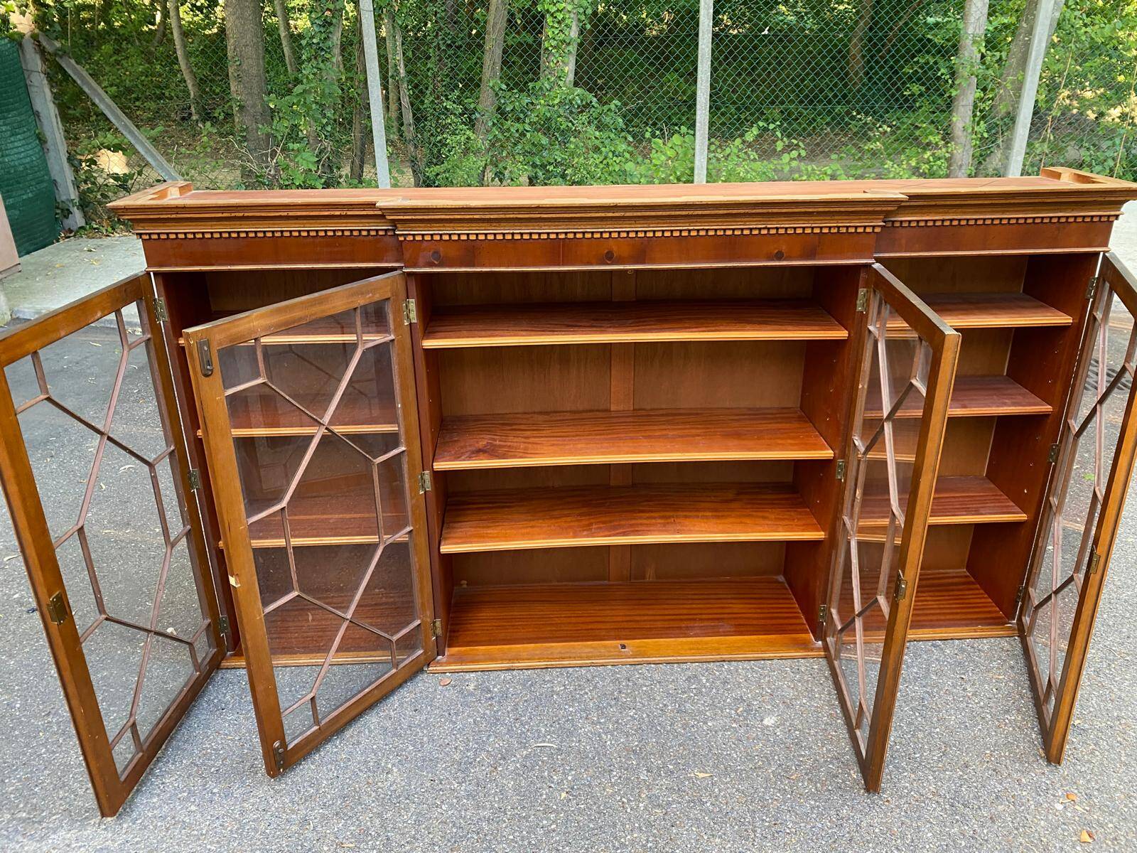 Grand Meuble Bibliothèque / Secrétaire d'Angleterre Style Regency — Bois No