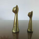 Couple of stylized cats in brass 70s