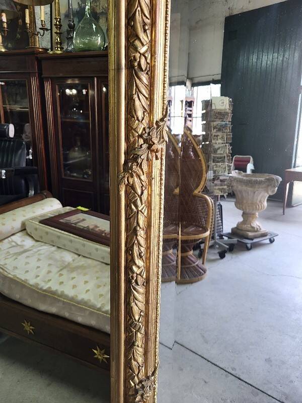 Large Louis XV gilded shell mirror from the 19th century