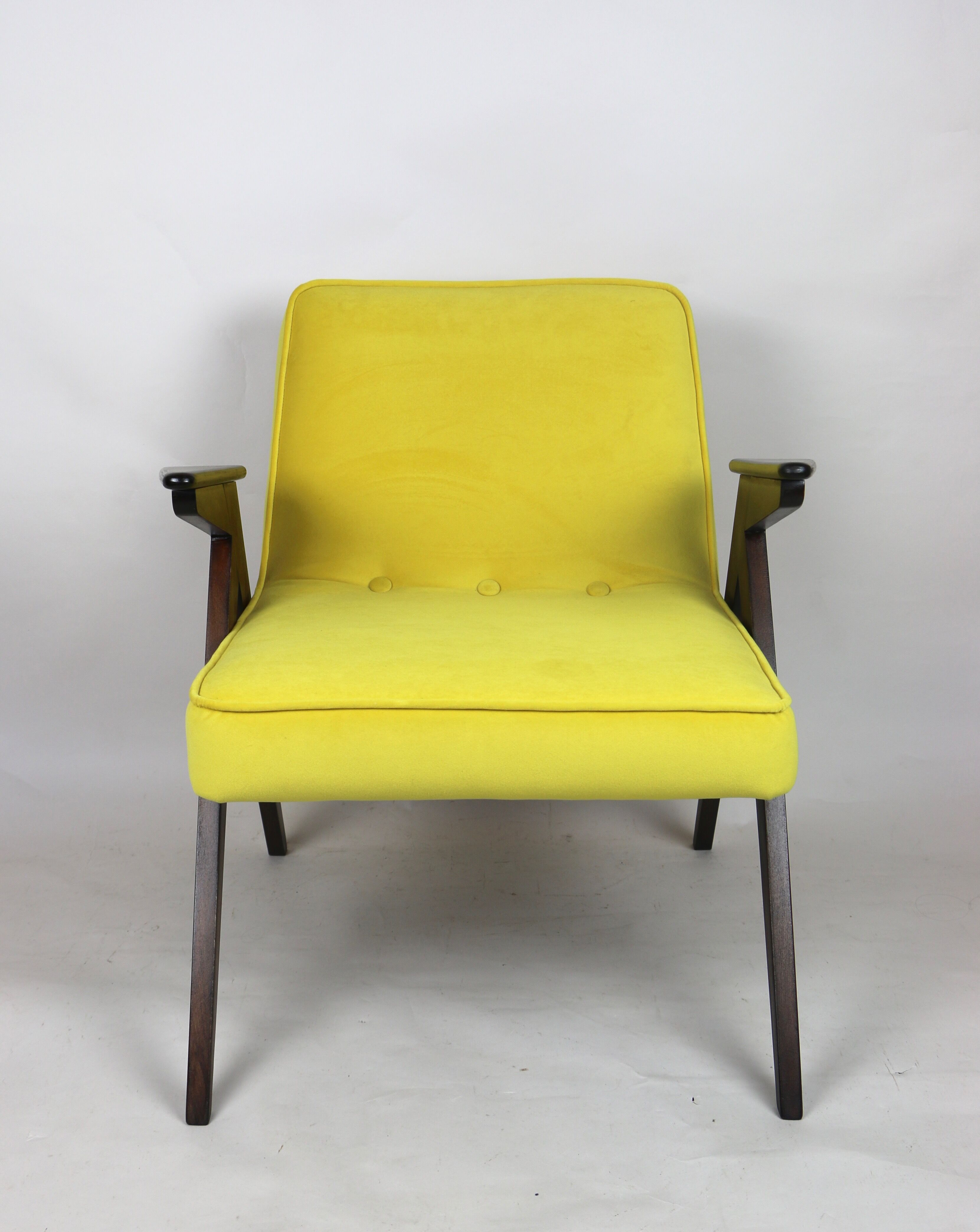 Vintage Yellow Armchair by Józef Chierowski, 1970s