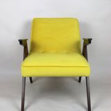 Vintage Yellow Armchair by Józef Chierowski, 1970s