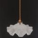 Old corrugated Clichy glass suspension - white speckled - 40s