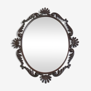 Miroir ancien ovale 33x39cm