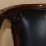 Original Regency office chair in leather and hardwood, style 1815.