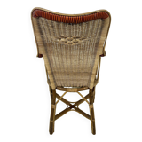 Rattan armchair and scoubidou decor