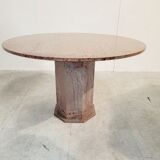 Vintage round granite center table, 1970s