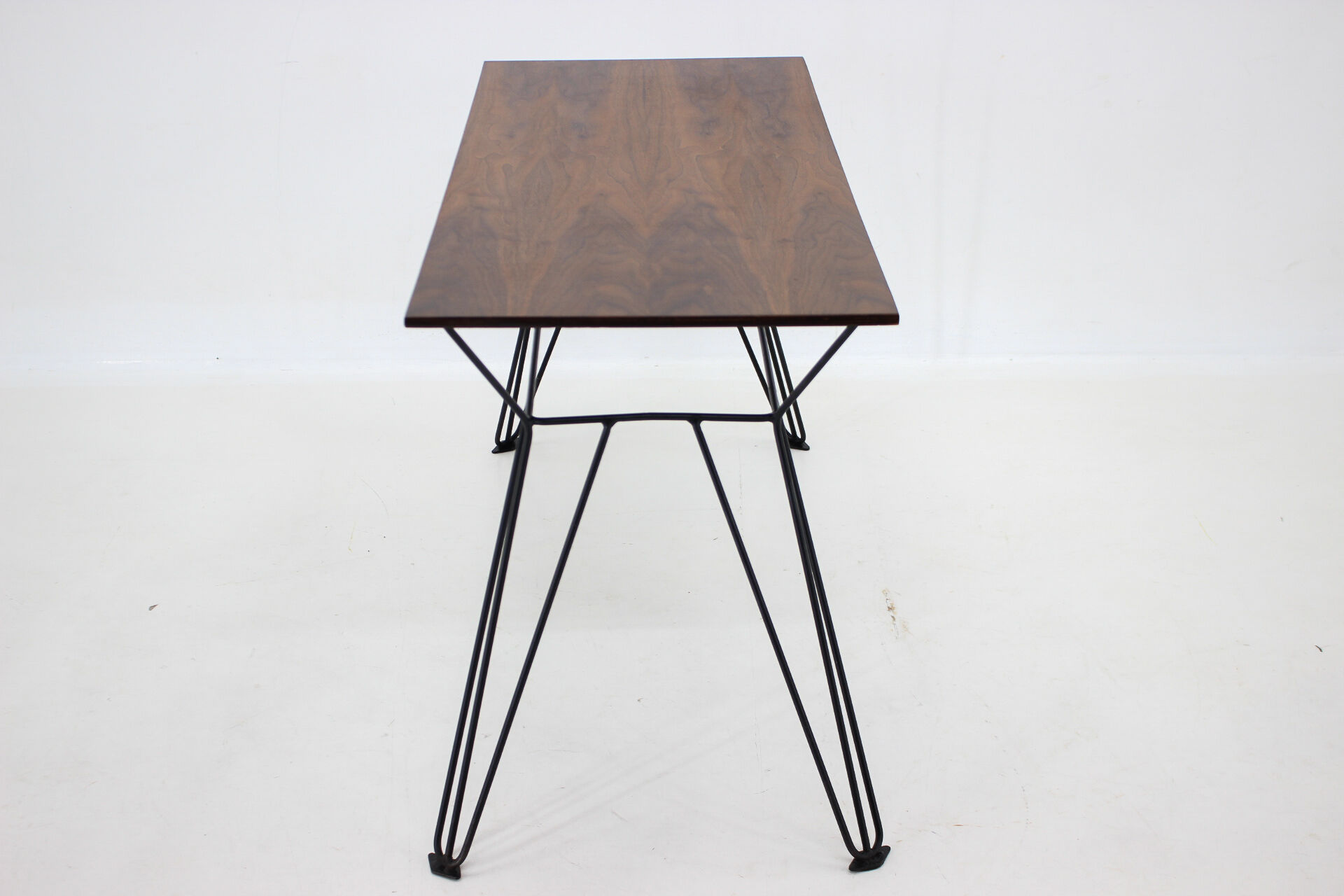 1970's Wallnut Veneer Side Table, Czechoslovakia