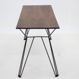 1970's Wallnut Veneer Side Table, Czechoslovakia
