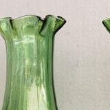 Pair of vases with collars, blown glass