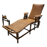 Rattan chaise longue