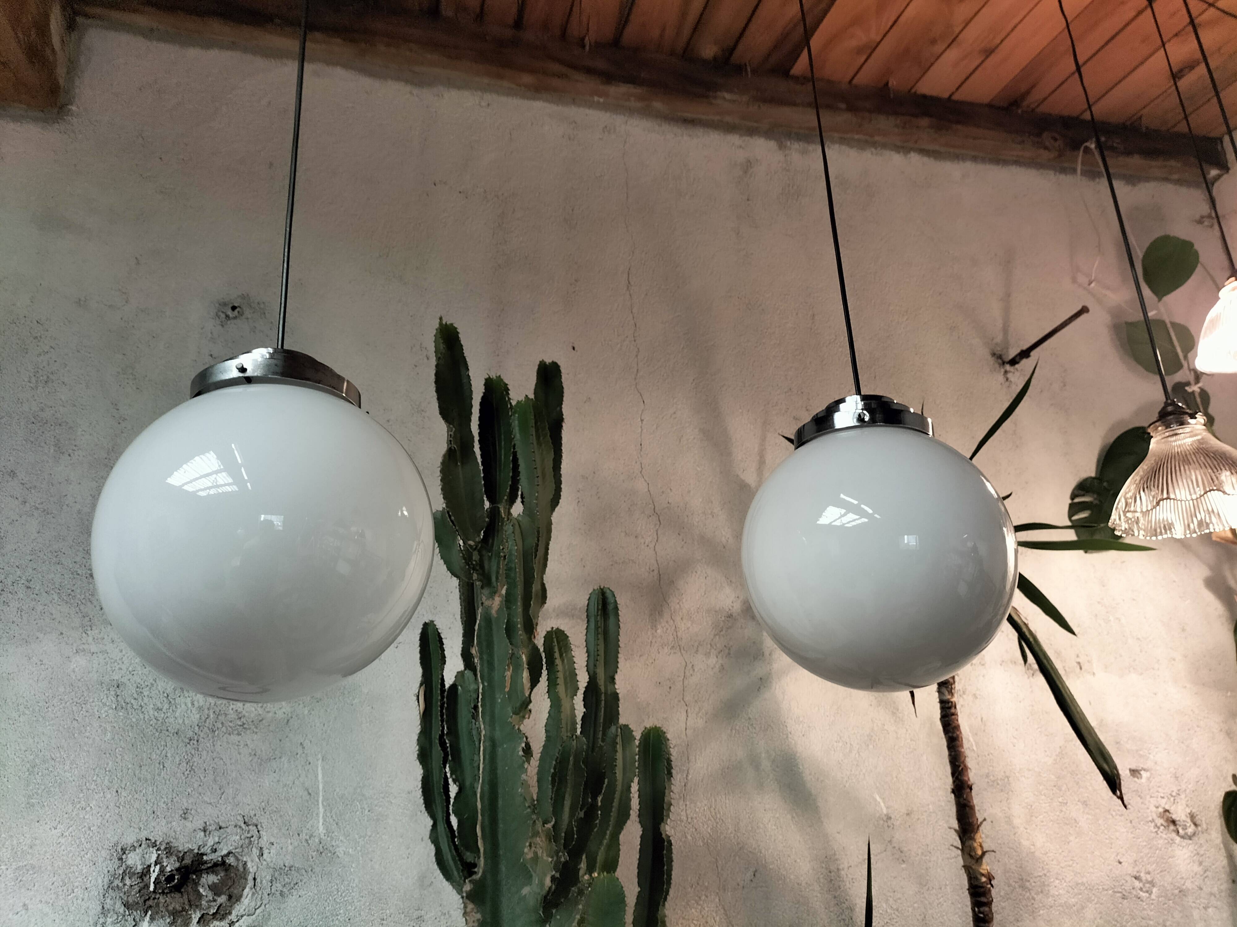 Opaline ball pendants