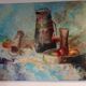 Still life painting in oil on canvas
