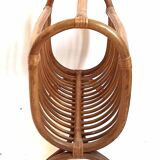 1960s rattan magazine rack