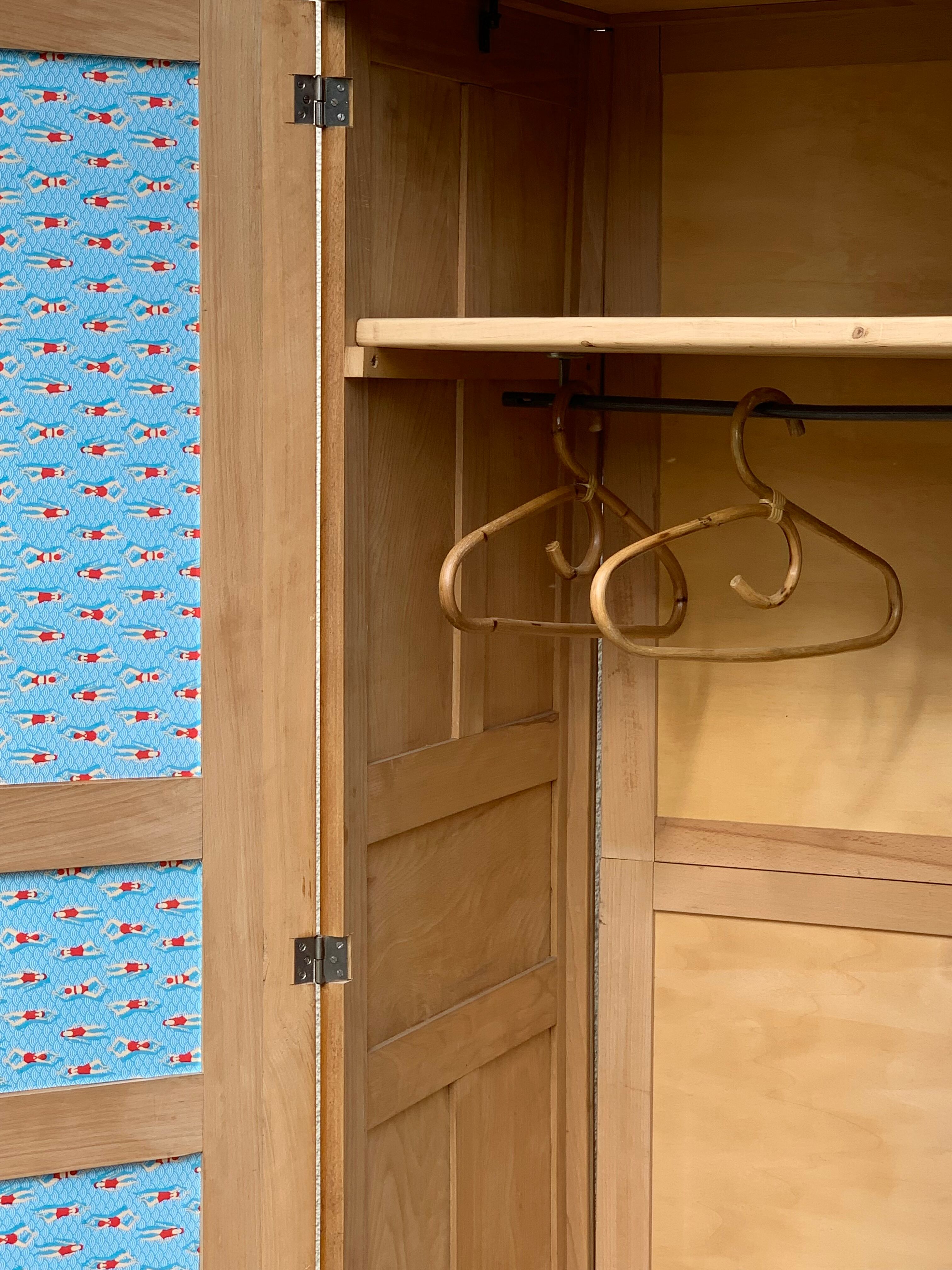 Parisian wardrobe art deco 1930 removable wardrobe beech solid