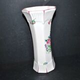 Octagonal ceramic vase KG LUNEVILLE Hand-painted floral street lamp decor