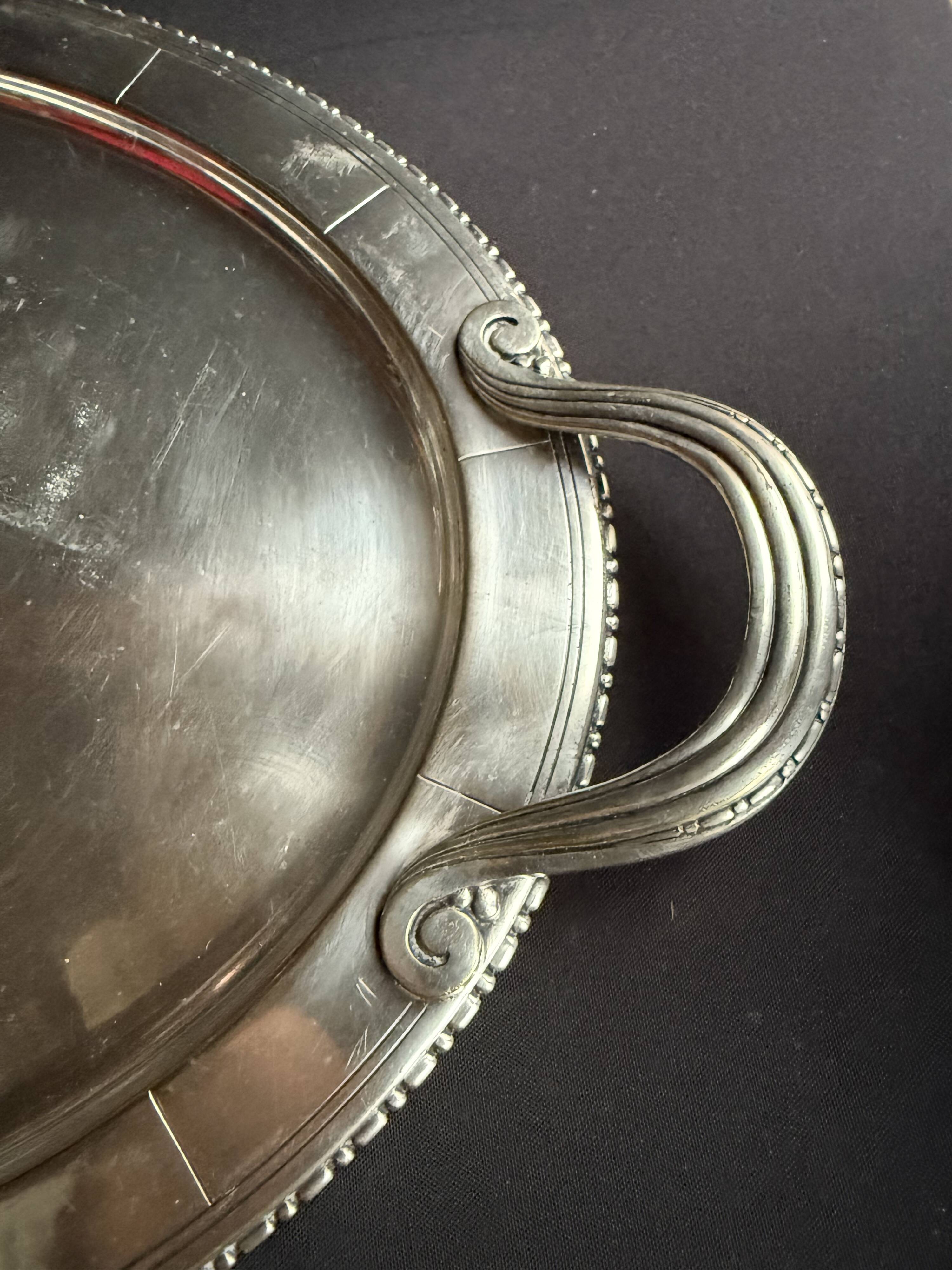Large tray – Silver-plated metal – Goldsmith Bouillet & Bourdelle