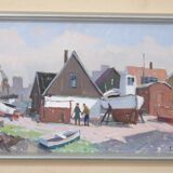 Eskil Skans, Swedish Composition, 1960, Oil on Panel, Framed