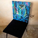 Seat 60 s feet compass, printed vintage_bleu cyan