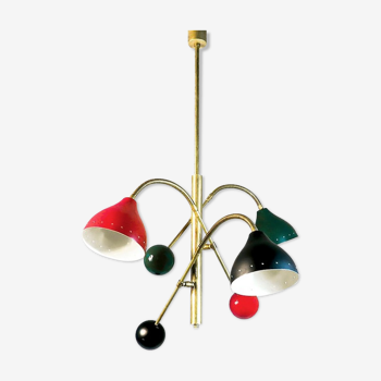 Italian Moon Chandelier with 3 Arms Articulable Multicolor