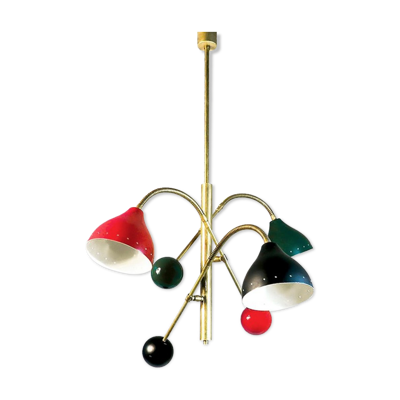 Lustre italien moon à 3 bras articulable multicolor