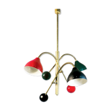 Italian Moon Chandelier with 3 Arms Articulable Multicolor