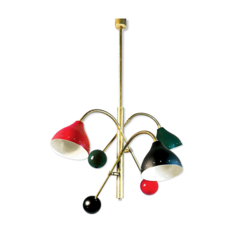 Italian Moon Chandelier with 3 Arms Articulable Multicolor