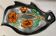 Plat en ceramique a décor de fleur