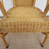 Old chair in Osier and Bamboo 60s
