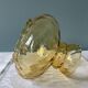 Series of two lampshades, vintage amber glass globes