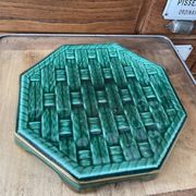 Dessous de plat tressage vert et dorure DIGOIN