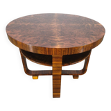 Table basse en placage de noyer Art Déco, Tchécoslovaquie, années 1930