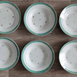 5 Badonviller opaque porcelain soup plates