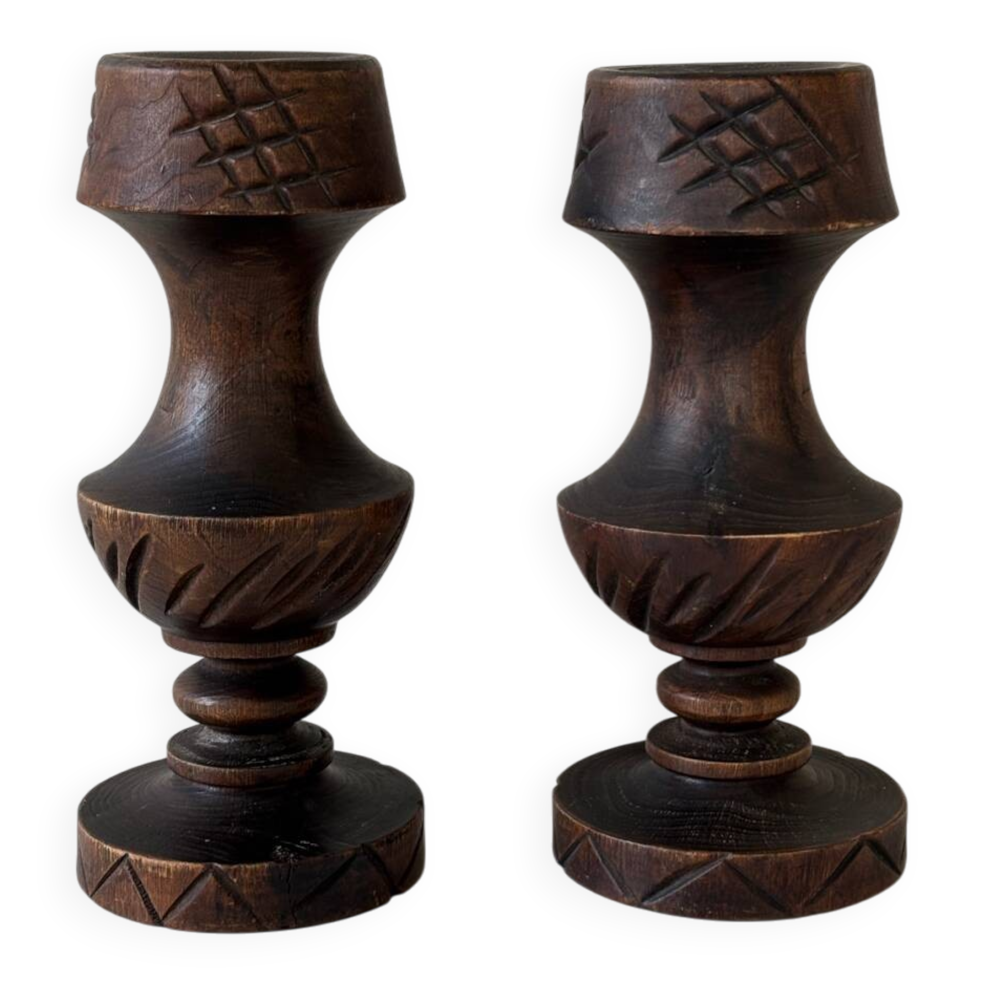 Wooden candle holders