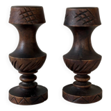 Wooden candle holders