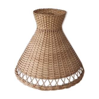 Vintage wicker rattan lampshade
