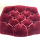 Antique upholstered stool in red velvet and carved wood
