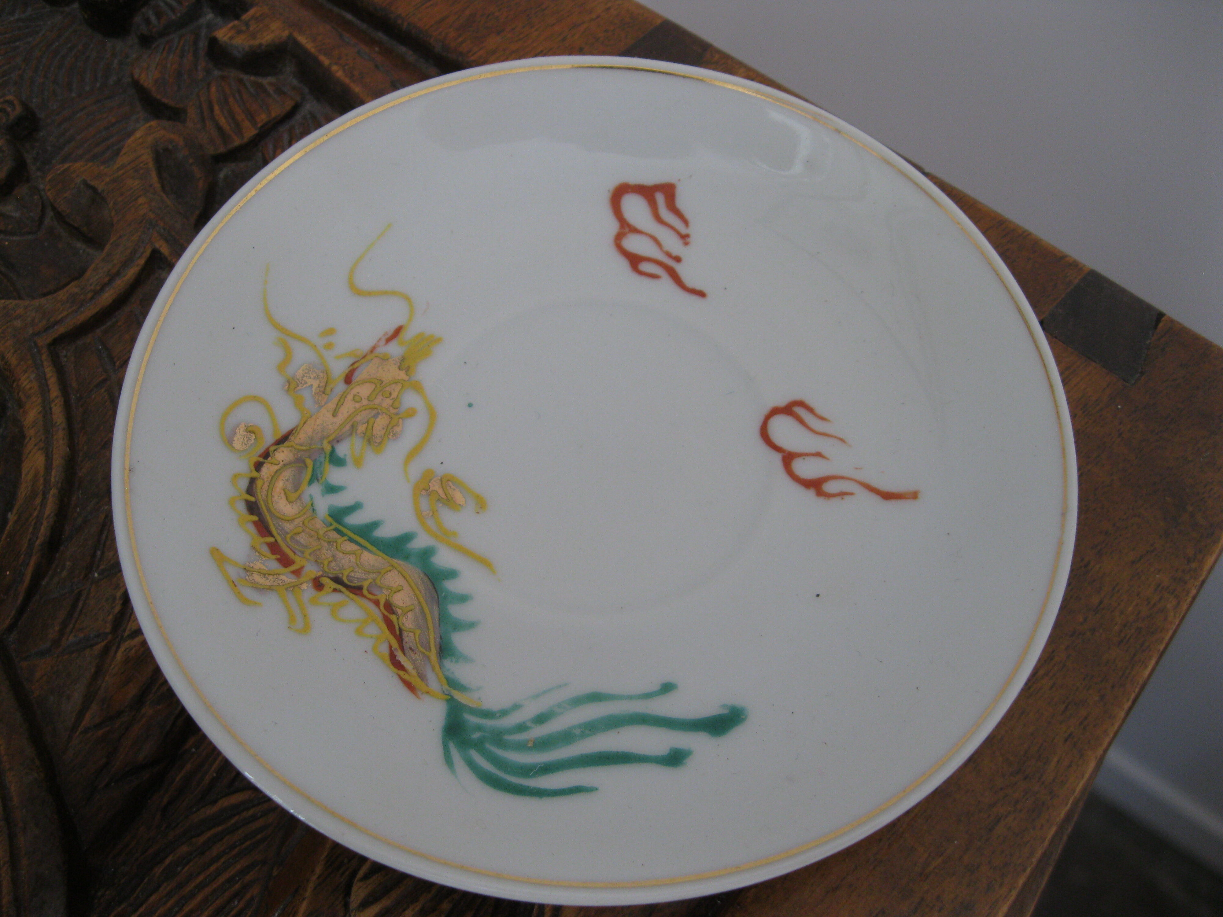 Asian porcelain dragon coffee set
