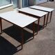 lot de 3 table en formica blanc et bois vintage