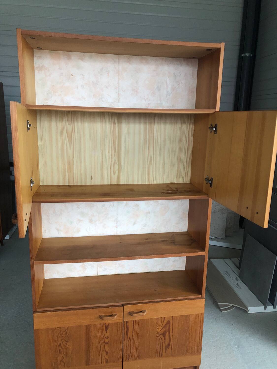 Honey-colored pine bookcase, 90s