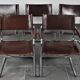 Set of 5 Cantilever MG5 chairs by Matteo Grassi in brown leather