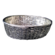 Large basket in braided silver metal wire